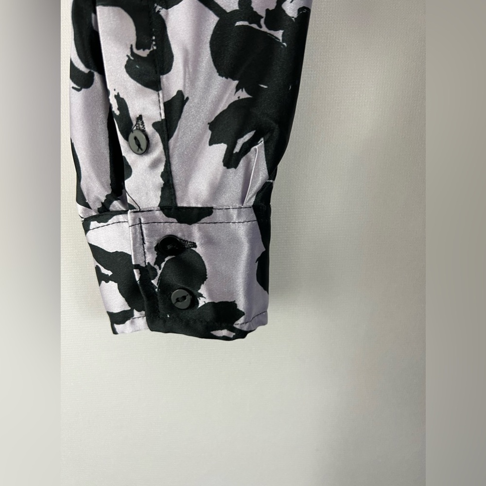 Zara Satin Lavender & Black The Dita Floral Dress - Picture 7 of 9